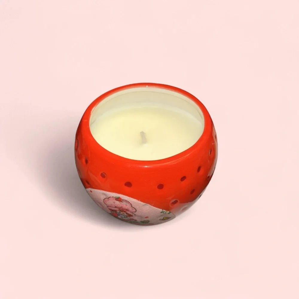 Strawberry Shortcake Candle * Organic Strawberry Scent Handcrafted